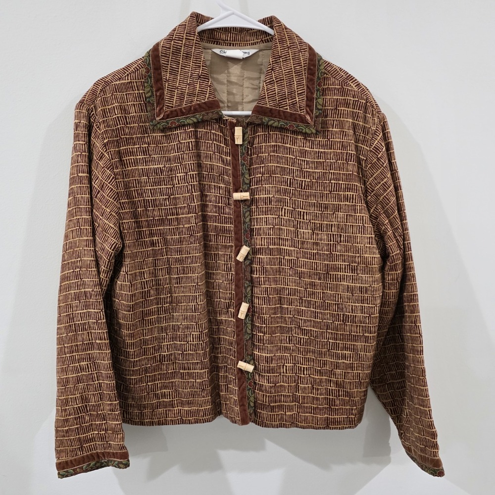 Vintage Sharon Young Womens Jacket Size 6 Bamboo Art To Wear Abstract Indie